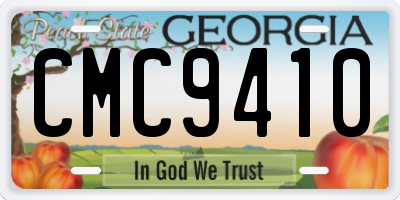 GA license plate CMC9410