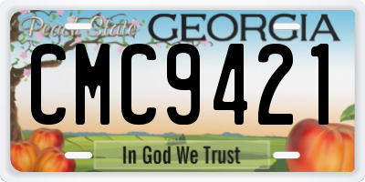 GA license plate CMC9421