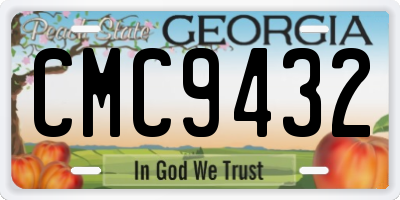 GA license plate CMC9432