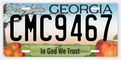 GA license plate CMC9467