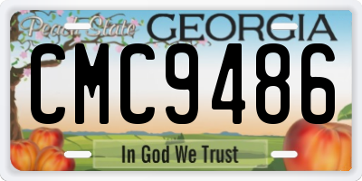 GA license plate CMC9486