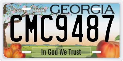GA license plate CMC9487