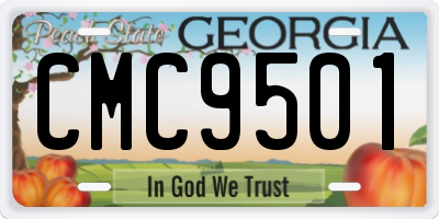 GA license plate CMC9501