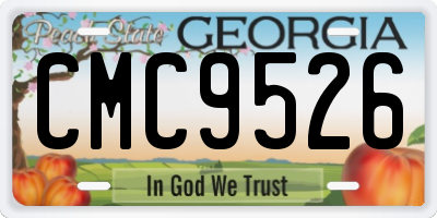 GA license plate CMC9526