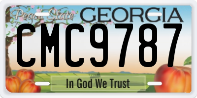 GA license plate CMC9787