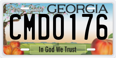 GA license plate CMD0176
