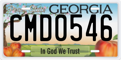 GA license plate CMD0546