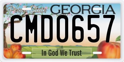 GA license plate CMD0657
