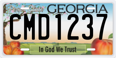 GA license plate CMD1237