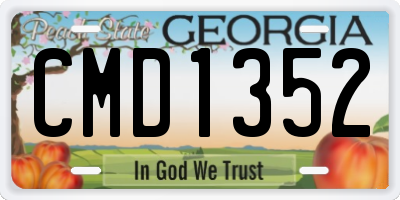 GA license plate CMD1352