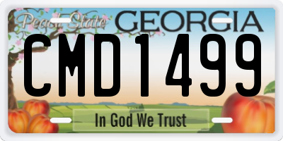 GA license plate CMD1499