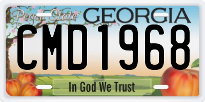 GA license plate CMD1968