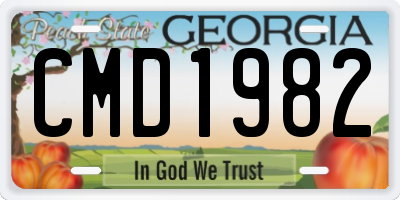 GA license plate CMD1982