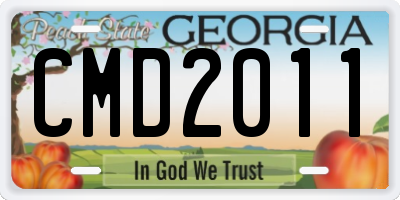 GA license plate CMD2011