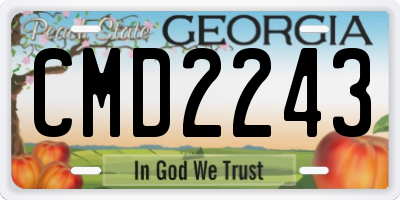 GA license plate CMD2243