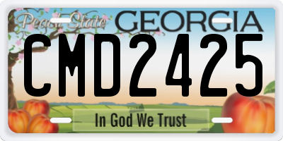 GA license plate CMD2425