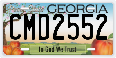 GA license plate CMD2552