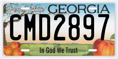 GA license plate CMD2897