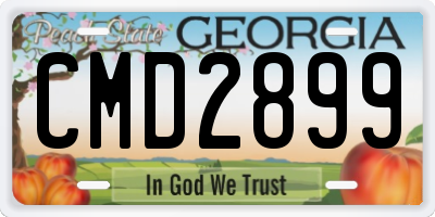GA license plate CMD2899