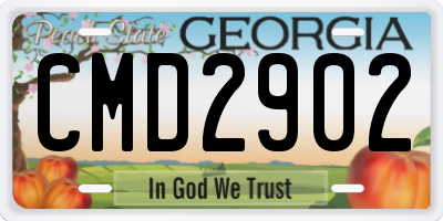 GA license plate CMD2902