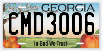 GA license plate CMD3006