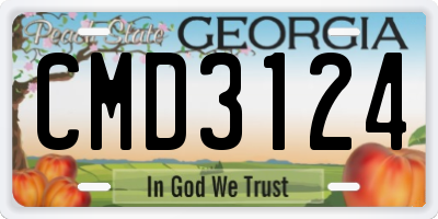 GA license plate CMD3124