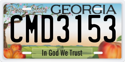 GA license plate CMD3153