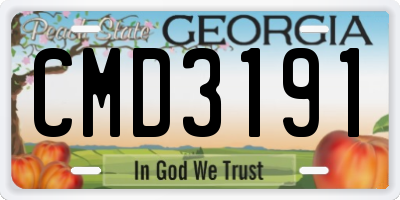 GA license plate CMD3191