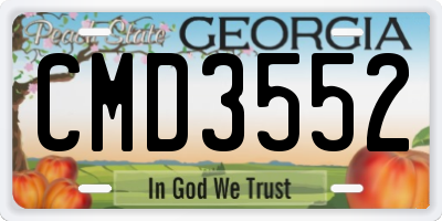 GA license plate CMD3552