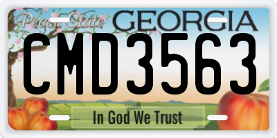 GA license plate CMD3563
