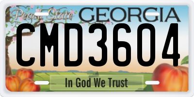 GA license plate CMD3604