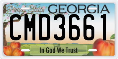 GA license plate CMD3661