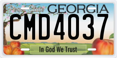 GA license plate CMD4037