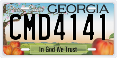 GA license plate CMD4141