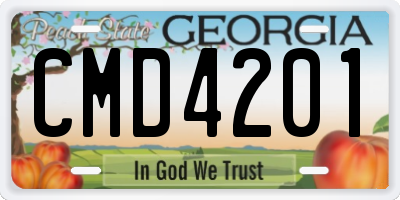 GA license plate CMD4201