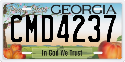 GA license plate CMD4237