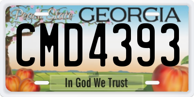 GA license plate CMD4393