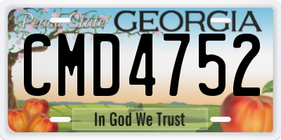 GA license plate CMD4752