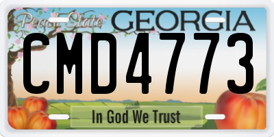 GA license plate CMD4773