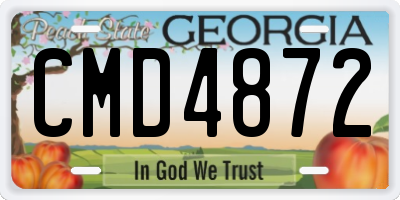 GA license plate CMD4872