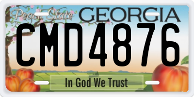GA license plate CMD4876