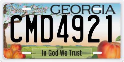 GA license plate CMD4921