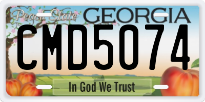 GA license plate CMD5074
