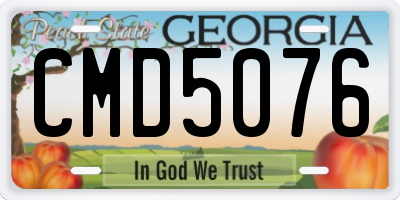 GA license plate CMD5076
