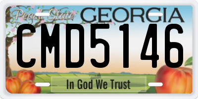 GA license plate CMD5146