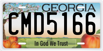 GA license plate CMD5166