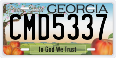 GA license plate CMD5337