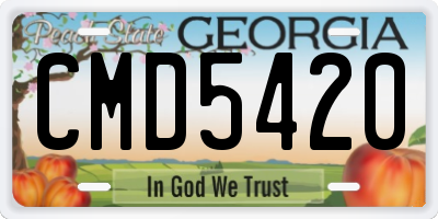 GA license plate CMD5420