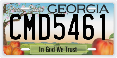 GA license plate CMD5461