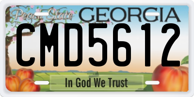 GA license plate CMD5612